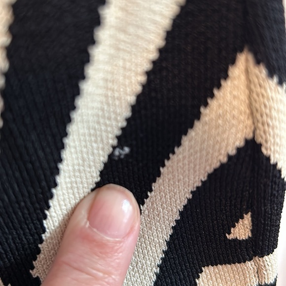 Forever 21 Body-Con Geometric Dress NWOT - Black and Tan, Size Medium - Picture 3 of 10